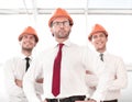 close up.architect and business group standing in the office Royalty Free Stock Photo