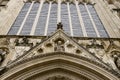 Close-up of the architectural detail of the historic York Minster in the city of York, England, Europe.