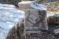 Close up on architectural details, ancient Ephesus, Turkey