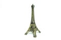 Close up architecture of eiffel tower model isolated on white background. Royalty Free Stock Photo