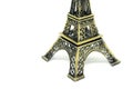 Close up architecture part of eiffel tower model isolated on white background. Royalty Free Stock Photo