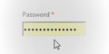 Close Up Arrow Cursor and Password Authorization Form login Field Royalty Free Stock Photo