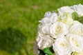 Artificial or Fake White Rose Flower bouquet. Royalty Free Stock Photo
