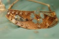 stone studded chocker in a red background