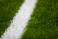 Close-up of artificial turf of soccer pitch. Soccer football field Royalty Free Stock Photo