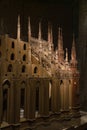 Close up with artistic works at the Milan Duomo Museum in Italy