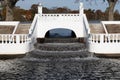 Close up of Aryle Park Waterfalls after new construction Royalty Free Stock Photo