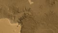 Cameroun area. Sepia elevation map Royalty Free Stock Photo