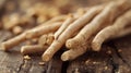 Close-Up of Ashwagandha Root, Healing Concept, herbal Wellness