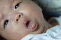 Close up of Asia Chinese newborn baby mouth
