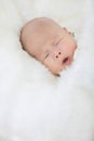 Close-up of asian baby boy sleeping . Royalty Free Stock Photo