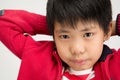 Close up of asian cute boy looking at camera Royalty Free Stock Photo