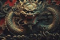 a close up of an asian dragon head Royalty Free Stock Photo