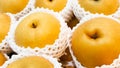 Close-up asian pears in market Royalty Free Stock Photo