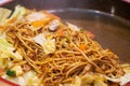 Close up of Asian Yakisoba fried Japanese Noodle, japan street food market Royalty Free Stock Photo