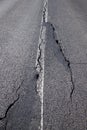 Asphalt road surface crack. Save the planet Royalty Free Stock Photo