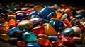 Close up assorted colorful polished rocks or gemstone as decoration or as background Royalty Free Stock Photo