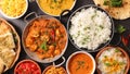 Assorted indian food