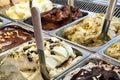 Close up of assorted trays of different ice cream Royalty Free Stock Photo