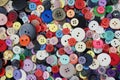 Colorful array of sewing buttons - background Royalty Free Stock Photo