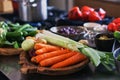 Close up of an assortment of various colorful raw vegetables