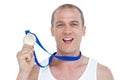 Close-up of athlete with olympic medal Royalty Free Stock Photo