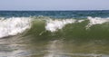 Close up of Atlantic Ocean wave breaking on to the shore of Fire Island New York Royalty Free Stock Photo