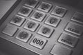 Close up ATM EPP machine keyboard or buttons of Automated Teller Machine Cash M