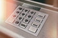 Close up ATM EPP machine keyboard or buttons of Automated Teller Machine Cash M Royalty Free Stock Photo