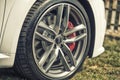 Close up on Audi car wheel