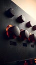 Close-up of audio control knobs and settings Royalty Free Stock Photo