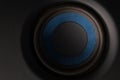Close Up Audio Speaker or Woofer Cone with Blue Mesh Detail Royalty Free Stock Photo