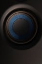 Close Up Audio Speaker or Woofer Cone with Blue Mesh Detail Royalty Free Stock Photo