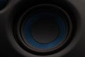 Close Up Audio Speaker or Woofer Cone with Blue Mesh Detail Royalty Free Stock Photo