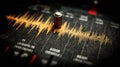 Close-up of an audio waveform on a digital display Royalty Free Stock Photo