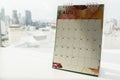 Close up August calendar for making appointment in offi Royalty Free Stock Photo