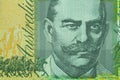 Close up on Australian dollar banknotes. Portrait of JOHN MONASH on 100AUD Banknotes. Shooting by 1:1 Macro lense. I