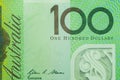 Close up on Australian dollar banknotes. shown detail on the banknotes. Shooting by 1:1 Macro lense. I Royalty Free Stock Photo