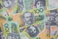 Close up of Australian one hundred dollar bills Royalty Free Stock Photo