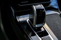 Close-up of automatic gearbox handle in the modern car