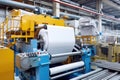 close-up of automatic feeder in paper production