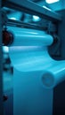 Close-Up of Automatic Plastic Bag Production Machine in Operation Royalty Free Stock Photo