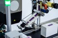 Close-up of  Automatic Sticker Labelling Machine Royalty Free Stock Photo