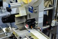 Close-up of  Automatic Sticker Labelling Machine Royalty Free Stock Photo