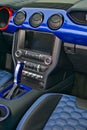 Close up of automatic transmission inside modern vehicle Royalty Free Stock Photo