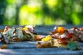 Close-up of autumn leaves on the ground Royalty Free Stock Photo