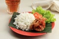 Close Up Ayam Penyet. Deep Fried Chicken Royalty Free Stock Photo