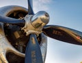 Close up of the B-29 Superfortress engine and propellor