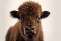 Close-up of baby Bison\'s face on a dark background Royalty Free Stock Photo