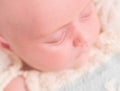 Close-up baby face sleeping on pillow